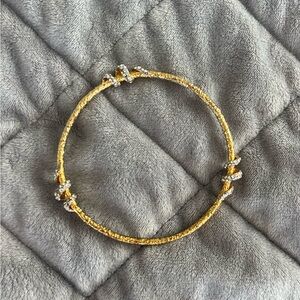 Alexis Bittar Gold Bangle with Silver Snake Coils
